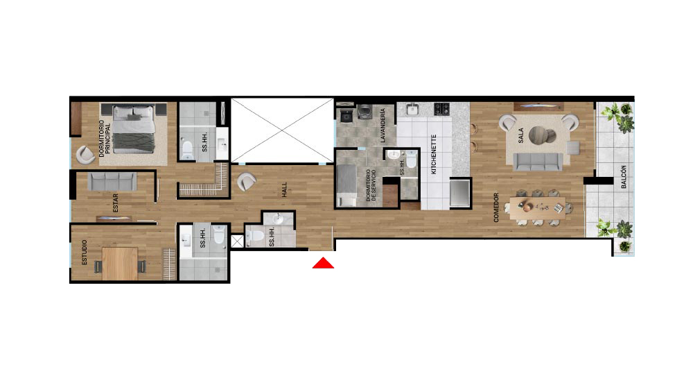 Dpto. 402 - 3 ambientes 128.40 m2